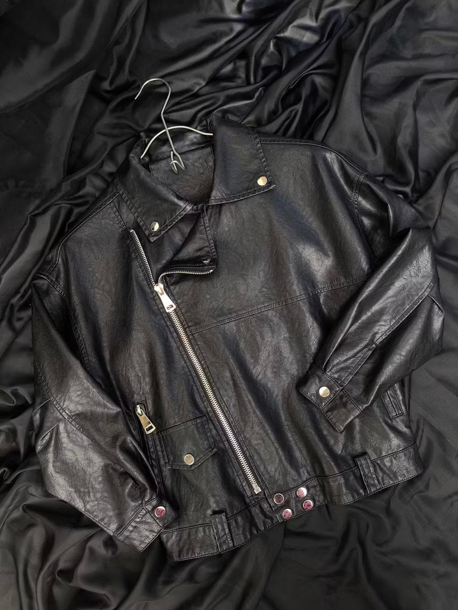 Leather Moto Jacket - Black